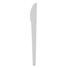 Cuchillo Compostable CPLA Blanco 17,2 cm (50 Uds)