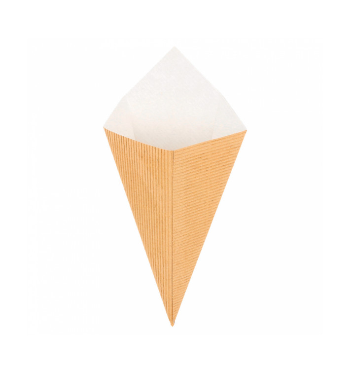 Cucurucho Ondulado Kraft 100g 220mm (100 Uds) Cucurucho Ondulado Kraft 100g 220mm (100 Uds)