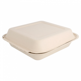 Envase MenuBox Caña Azúcar Natural 20x20x7,5cm (50 Uds)
