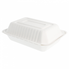 Envase MenuBox Caña Azúcar Blanco 225x165x64mm (50 Uds)