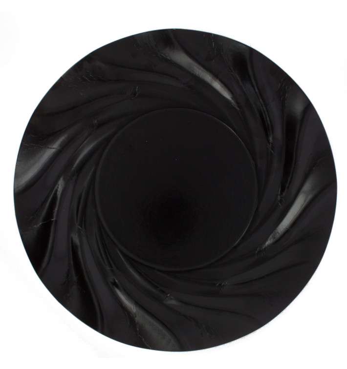 Plato de Carton Redondo Negro Acuario 350 mm (25 Uds) Plato de Carton Redondo Negro Acuario 350 mm (25 Uds)