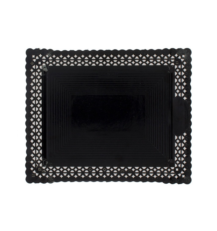 Bandeja de Carton Blonda Negra 18x25 cm (50 Uds) Bandeja de Carton Blonda Negra 18x25 cm (50 Uds)