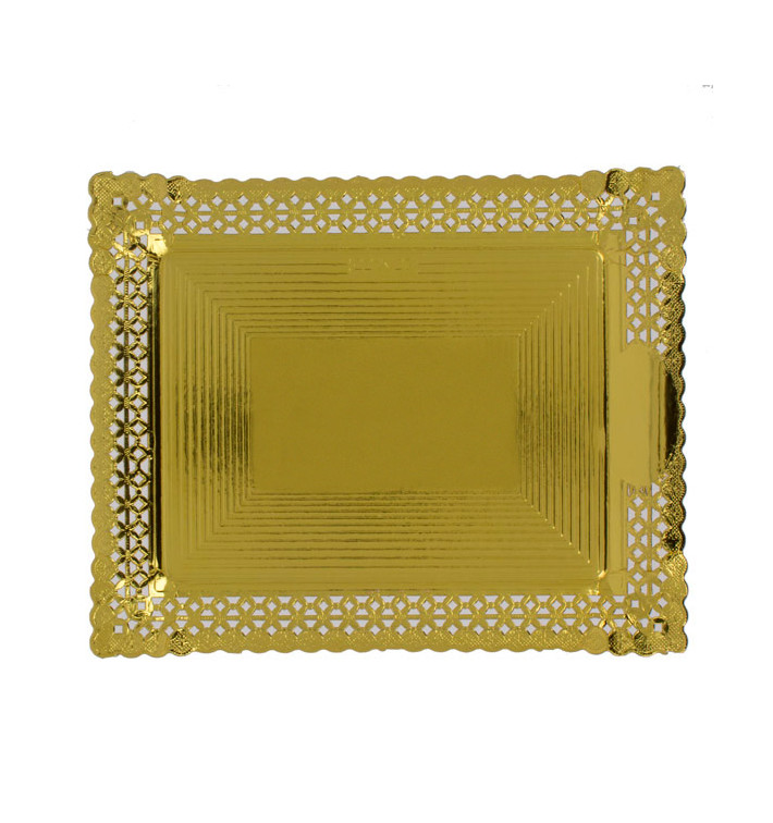 Bandeja de Carton Blonda Dorada 22x27 cm (50 Uds) Bandeja de Carton Blonda Dorada 22x27 cm (50 Uds)
