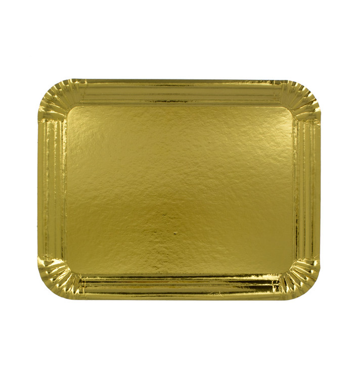 Bandeja de Carton Rectangular Dorada 24x30 cm (100 Uds) Bandeja de Carton Rectangular Dorada 24x30 cm (100 Uds)