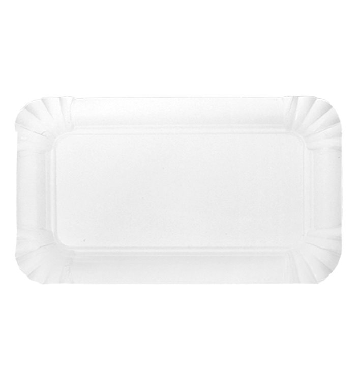 Bandeja de Carton Rectangular Blanca 9x15 cm (100 Uds) Bandeja de Carton Rectangular Blanca 9x15 cm (100 Uds)