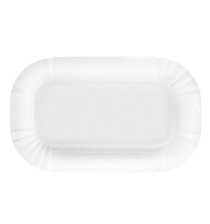 Bandeja de Carton Rectangular Blanca 9x15 cm (100 Uds)