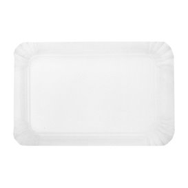 Bandeja de Carton Rectangular Blanca 14x21 cm (100 Uds)