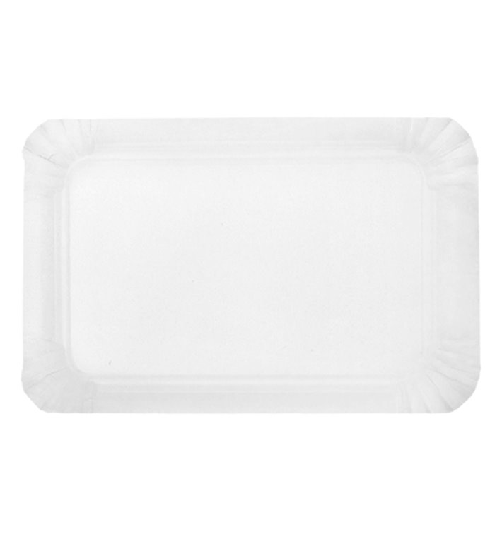 Bandeja de Carton Rectangular Blanca 14x21 cm (100 Uds) Bandeja de Carton Rectangular Blanca 14x21 cm (100 Uds)