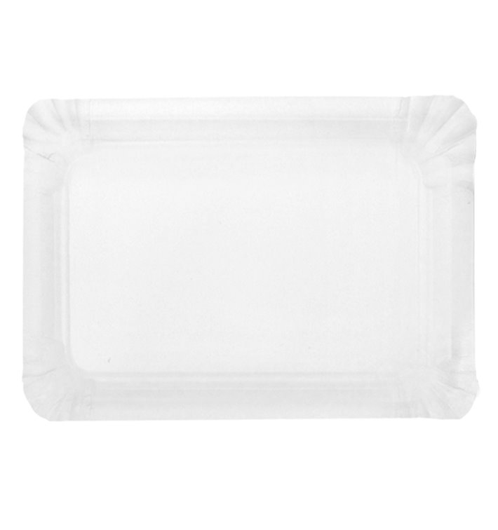 Bandeja de Carton Rectangular Blanca 16x22 cm (100 Uds) Bandeja de Carton Rectangular Blanca 16x22 cm (100 Uds)