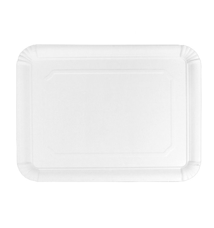 Bandeja de Carton Rectangular Blanca 24x30 cm (100 Uds)
