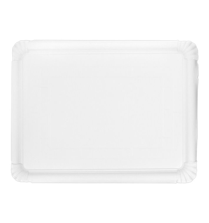 Bandeja de Carton Rectangular Blanca 28x36 cm (100 Uds) Bandeja de Carton Rectangular Blanca 28x36 cm (100 Uds)
