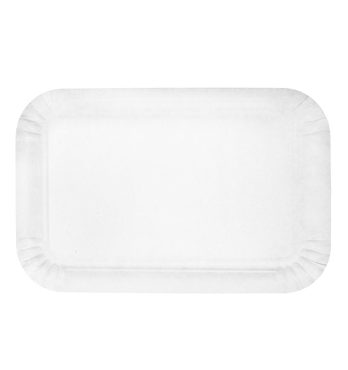 Bandeja de Carton Rectangular Blanca 12x19 cm (100 Uds)
