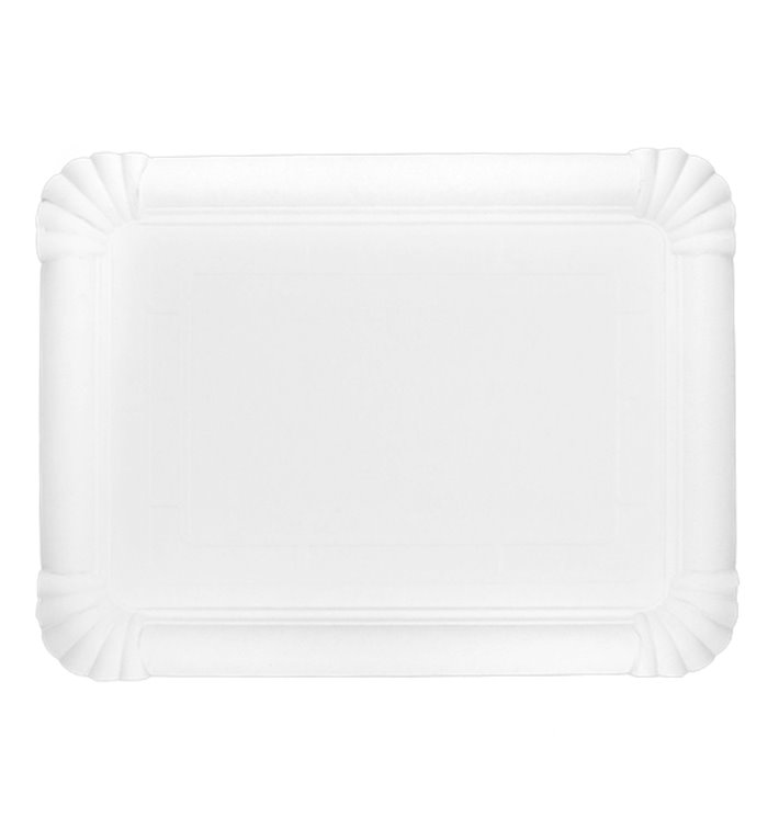 Bandeja de Carton Rectangular Blanca 18x24 cm (100 Uds) Bandeja de Carton Rectangular Blanca 18x24 cm (100 Uds)
