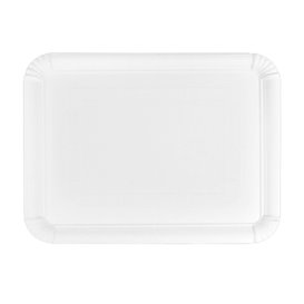 Bandeja de Carton Rectangular Blanca 25x34 cm (100 Uds)