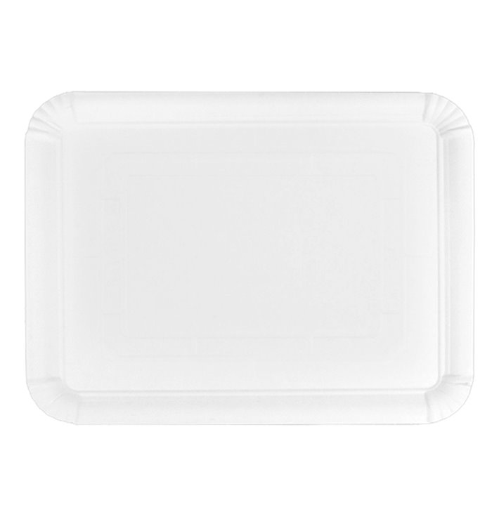 Bandeja de Carton Rectangular Blanca 25x34 cm (100 Uds)