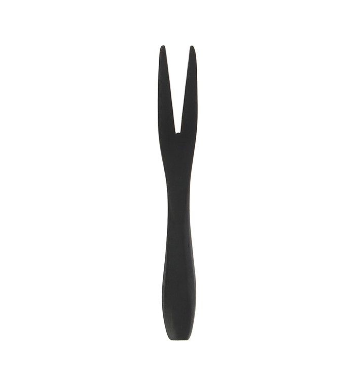 Mini Tenedor de Bambu Degustacion Negro 9 cm (50 Uds) Mini Tenedor de Bambu Degustacion Negro 9 cm (50 Uds)