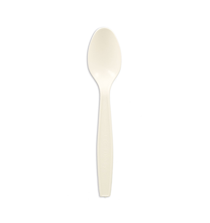 Cuchara en Almidón de Maíz CPLA Blanco 16cm (50 Uds) Cuchara en Almidón de Maíz CPLA Blanco 16cm (50 Uds)