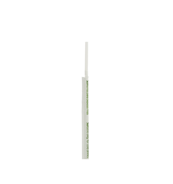 Pajita Flexible Enfundada de PLA Blanco Ø5mm 21cm (250 Uds) Pajita Flexible Enfundada de PLA Blanco Ø5mm 21cm (250 Uds)
