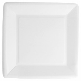 Plato de Papel Biocated Blanco Cuadrado 23cm (20 Uds)