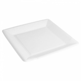 Plato de Papel Biocated Blanco Cuadrado 23cm (20 Uds)
