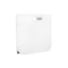 Bolsa Reutilizable Troquelada TNT Blanca 34+8x26cm 80g (25 Uds)