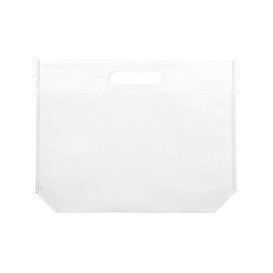 Bolsa Reutilizable Troquelada TNT Blanca 34+8x26cm 80g (25 Uds)