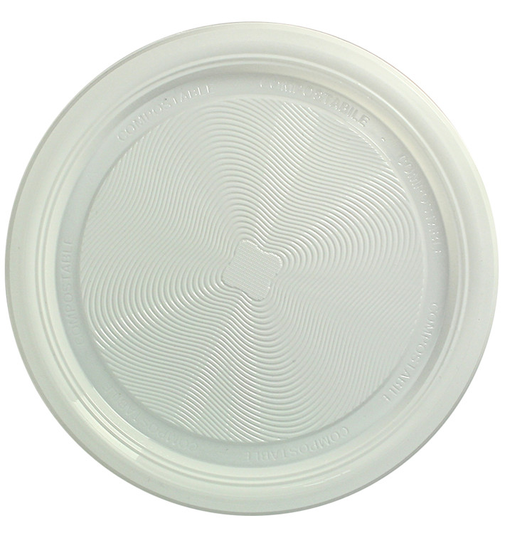 Plato Almidón Maíz PLA Llano Blanco Ø220 mm (25 Uds) Plato Almidón Maíz PLA Llano Blanco Ø220 mm (25 Uds)