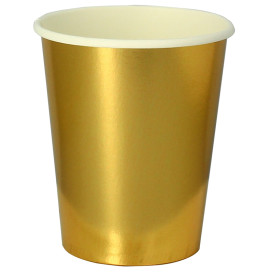 Vaso Cartón 9 Oz/240ml Oro "Party" (10 Uds)