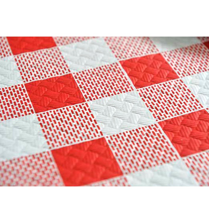 Mantel de Papel Cortado 1x1m "Cuadros Rojos" 37g (400 Uds) Mantel de Papel Cortado 1x1m "Cuadros Rojos" 37g (400 Uds)