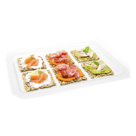 Bandeja Plastico RPET Transparente 35x24cm (10 Uds)