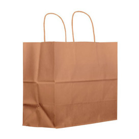 Bolsa Papel Kraft Marron con Asas 80g 30+18x29 cm (25 Uds)