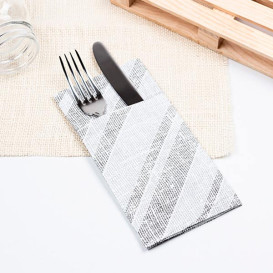 Servilleta Portacubiertos de Papel Barlovento Negro 40x40cm (30 Uds)