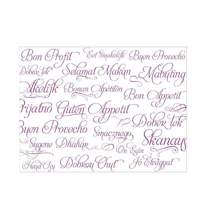 Mantel Individual Papel 30x40cm "Buen Provecho" Fucsia 40g (1.000 Uds)