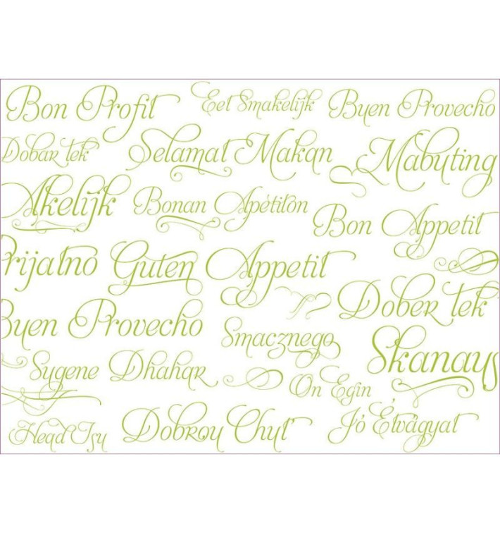 Mantel Individual Papel 30x40cm "Buen Provecho" Pistacho 40g (1.000 Uds)