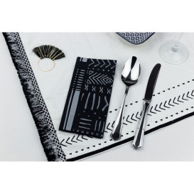 Servilleta Papel 1/8 40x40cm "Tribal Blanco" Punta-Punta (30 Uds)