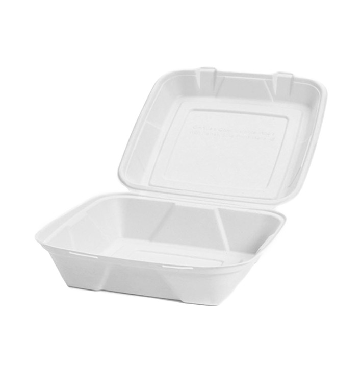 Envase MenuBox Caña Azúcar Blanco 24x23x7,7cm (50 Uds) Envase MenuBox Caña Azúcar Blanco 24x23x7,7cm (50 Uds)
