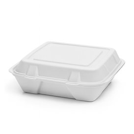 Envase MenuBox Caña Azúcar Blanco 3C 24x23x7,6cm (50 Uds)