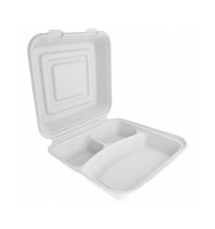 Envase MenuBox Caña Azúcar Blanco 3C 24x23x7,6cm (200 Uds) Envase MenuBox Caña Azúcar Blanco 3C 24x23x7,6cm (200 Uds)