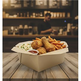 Caja Carton Americana Natural 21,7x21,7x6cm 2910ml (140 Uds)