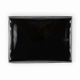 Bandeja Plastico Negra con Tapa PET 16x22cm (15 Uds)