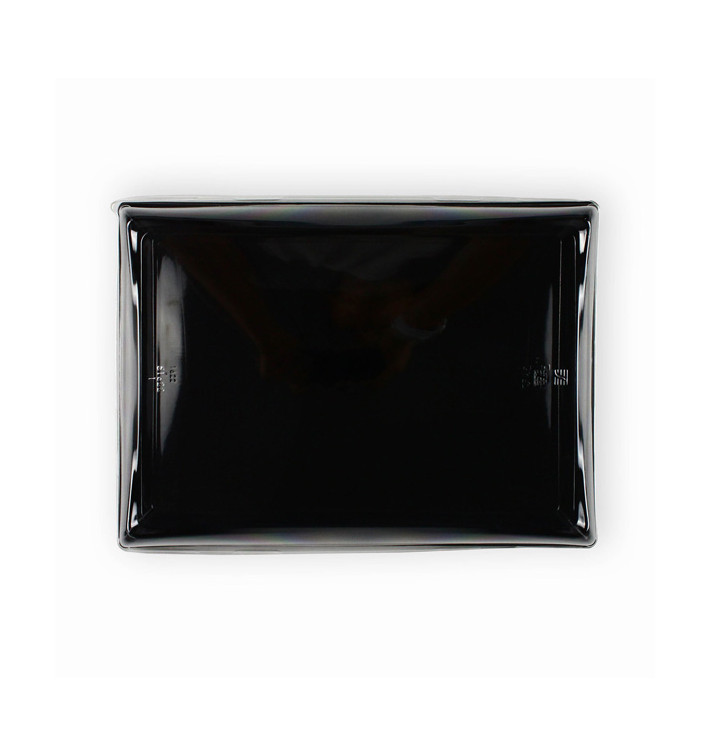Bandeja Plastico Negra con Tapa PET 16x22cm (15 Uds) Bandeja Plastico Negra con Tapa PET 16x22cm (15 Uds)