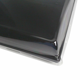Bandeja Plastico Negra con Tapa PET 16x22cm (15 Uds)