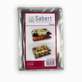 Bandeja Plastico Negra con Tapa PET 16x22cm (15 Uds)