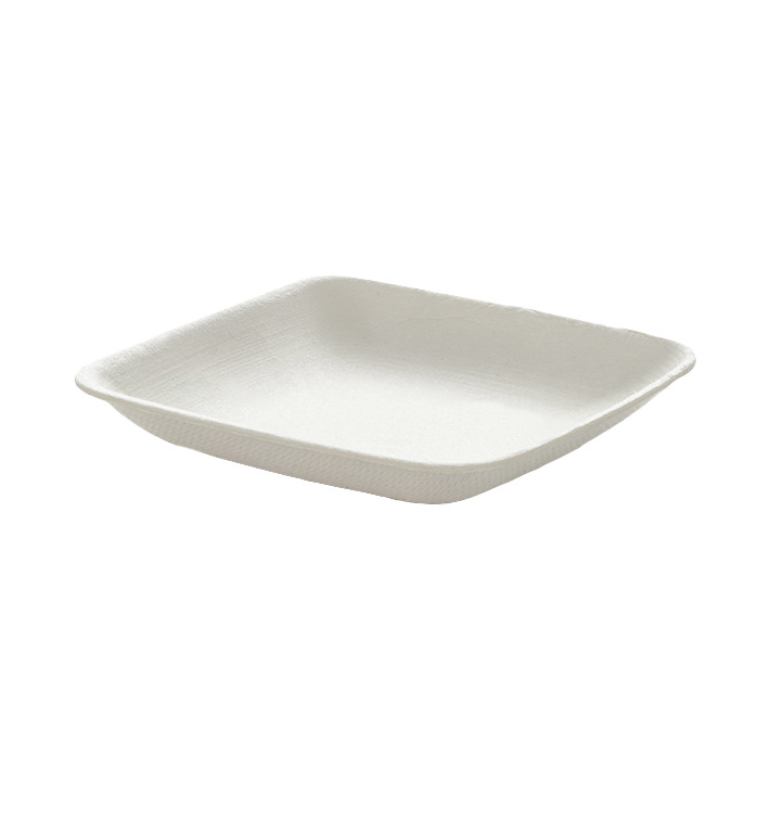 Mini Plato Caña de Azúcar Cuadrado Blanco 6,5x6,5cm (50 Uds) Mini Plato Caña de Azúcar Cuadrado Blanco 6,5x6,5cm (50 Uds)