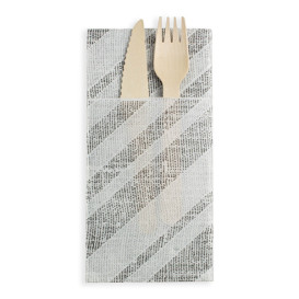 Servilleta Portacubiertos de Papel Barlovento Negro 40x40cm (30 Uds)