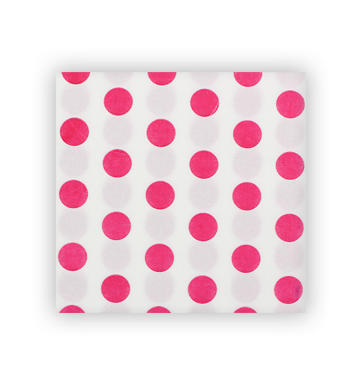 Servilleta Papel "Lunares Fucsia" Punta-Punta 40x40cm (50 Uds) Servilleta Papel "Lunares Fucsia" Punta-Punta 40x40cm (50 Uds)