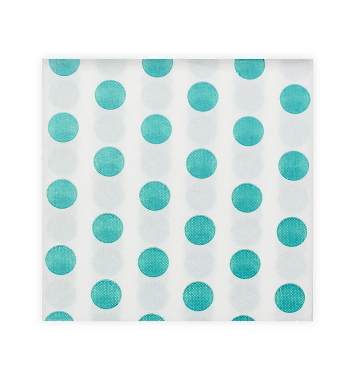 Servilleta Papel "Lunares Turquesa" Punta-Punta 40x40cm (50 Uds) Servilleta Papel "Lunares Turquesa" Punta-Punta 40x40cm (50 Uds)