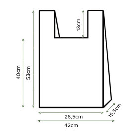 Bolsa Plástico Camiseta 70% Reciclado 42x53cm G200 (100 Uds)