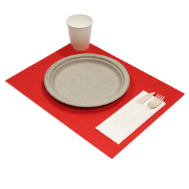 Mantel Individual TNT Plus Rojo 30x40cm 60g (400 Uds)