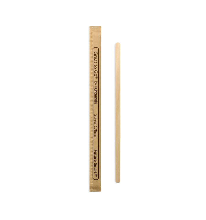 Paletina de Madera para Café Enfundada 17,8cm (1000 Uds) Paletina de Madera para Café Enfundada 17,8cm (1000 Uds)